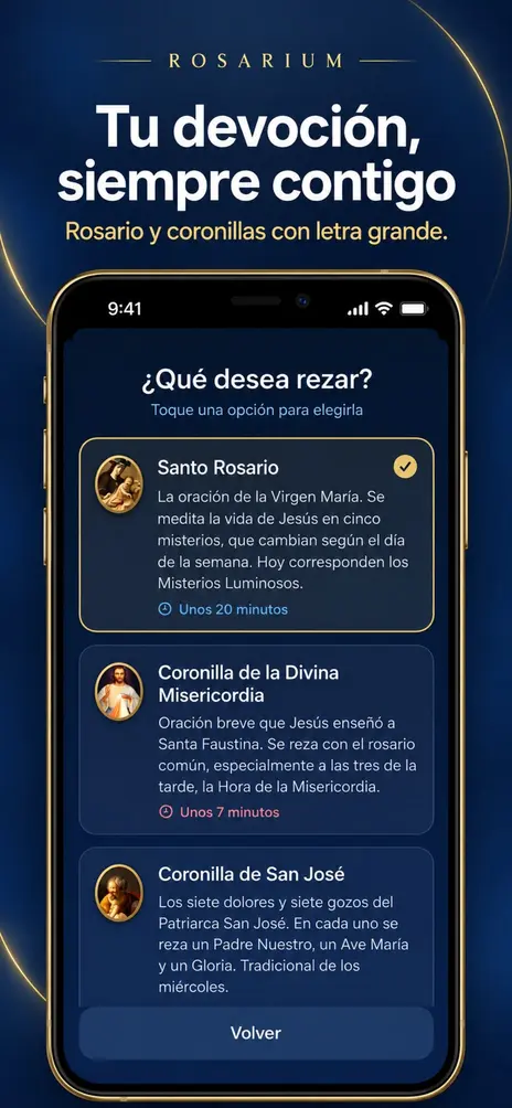 Rosarium: tu devoción siempre contigo, rosario y coronillas con letra grande