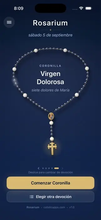 Rosarium mostrando la coronilla de la Virgen Dolorosa
