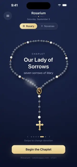 Rosarium showing the chaplet of Our Lady of Sorrows