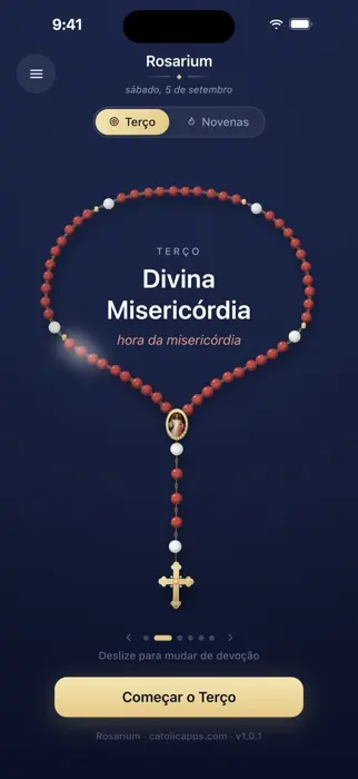 O Rosarium mostrando o Terço da Divina Misericórdia