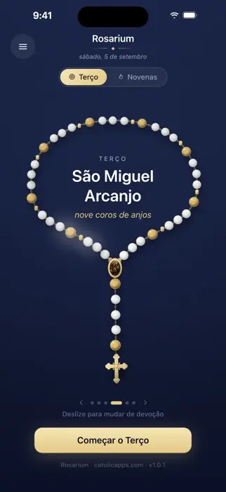 O Rosarium mostrando o Terço de São Miguel